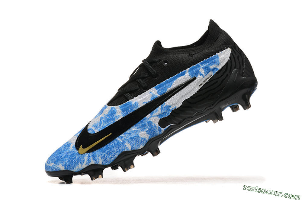 Nike Phantom GX Elite FG Low-Tops Soccer Cleats - Blue/Grey/Black/Gold 8