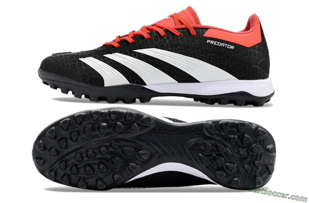 Adidas Predator 24 Elite TF Low-Tops Soccer Shoes - Black/White/Red 1