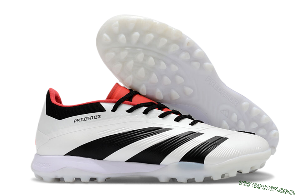 Adidas Predator 24 Elite TF Low-Tops Soccer Shoes - White/Black/Red 0