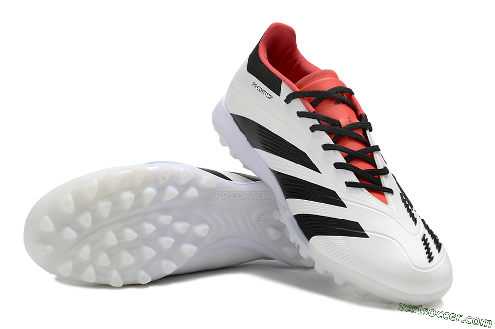 Adidas Predator 24 Elite TF Low-Tops Soccer Shoes - White/Black/Red 3