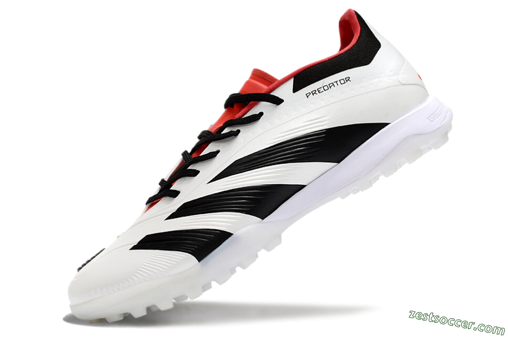 Adidas Predator 24 Elite TF Low-Tops Soccer Shoes - White/Black/Red 5
