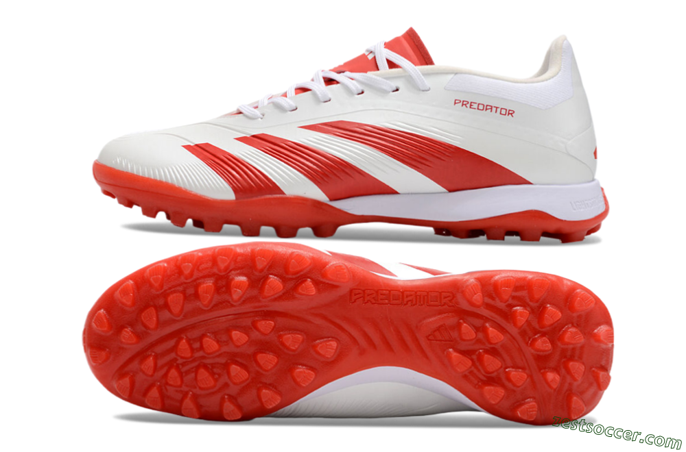Adidas Predator 24 Elite TF Low-Tops Soccer Shoes - Beige/Red/White 1