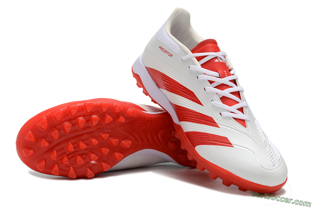 Adidas Predator 24 Elite TF Low-Tops Soccer Shoes - Beige/Red/White 3