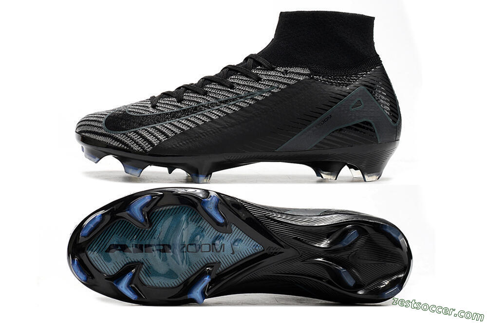 Nike Air Zoom Mercurial Superfly 10 Elite FG High-Tops Soccer Cleats - Black/Jade/Blue 1