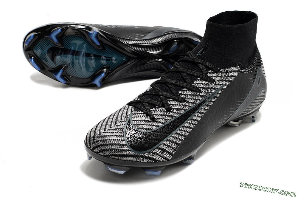 Nike Air Zoom Mercurial Superfly 10 Elite FG High-Tops Soccer Cleats - Black/Jade/Blue 3