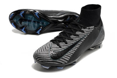 Nike Air Zoom Mercurial Superfly 10 Elite FG High-Tops Soccer Cleats - Black/Jade/Blue