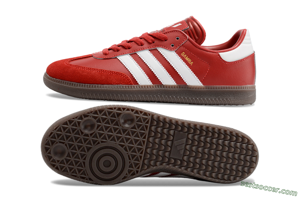 Adidas Samba Messi Indoor TF Low-Tops Soccer Shoes - Red/White/Brown 1