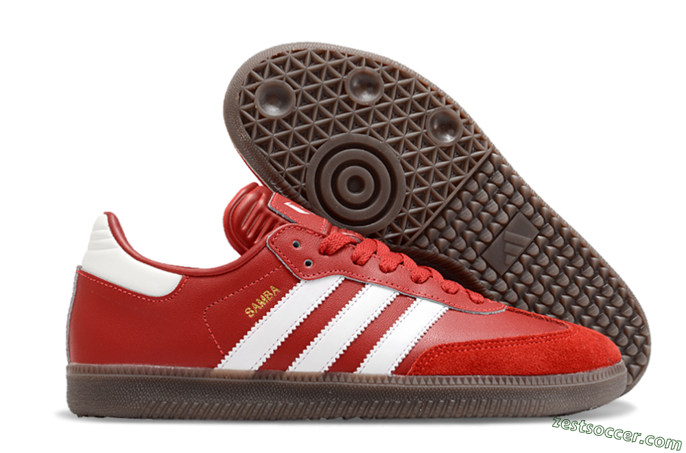 Adidas Samba Messi Indoor TF Low-Tops Soccer Shoes - Red/White/Brown 0