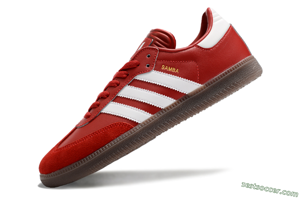 Adidas Samba Messi Indoor TF Low-Tops Soccer Shoes - Red/White/Brown 5