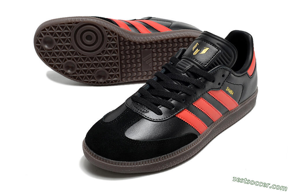 Adidas Samba Messi Indoor TF Low-Tops Soccer Shoes - Black/Red/Brown 3