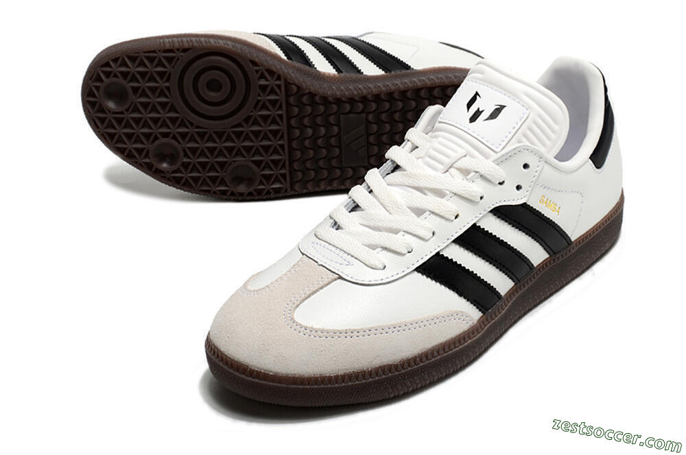 Adidas Samba Messi Indoor TF Low-Tops Soccer Shoes - Grey/White/Black 3