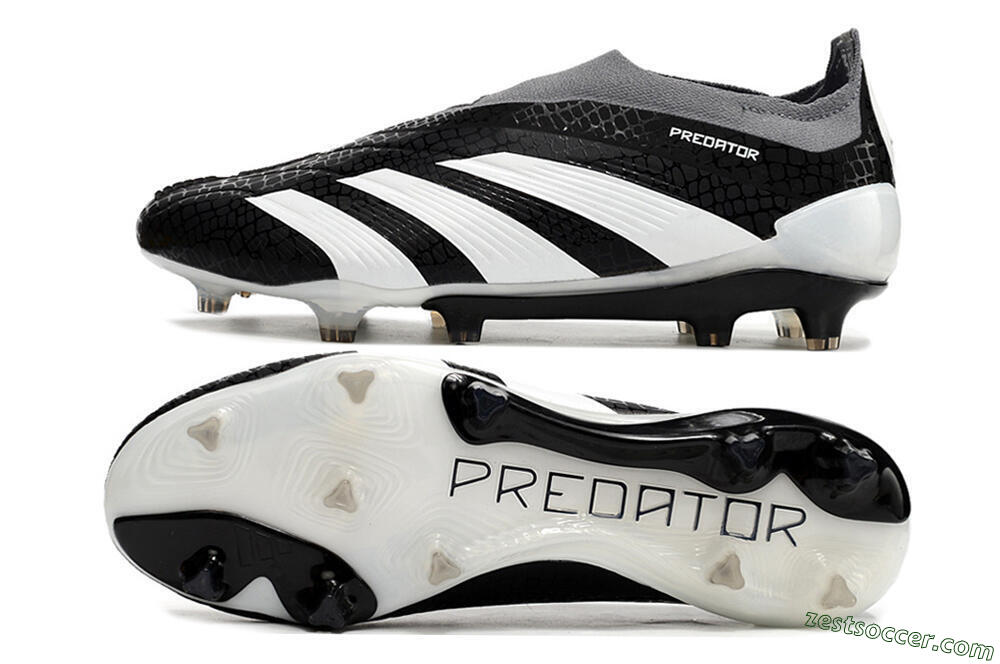 Adidas Predator Accuracy+ Laceless FG Low-Tops Soccer Cleats - Black/White/Grey 1