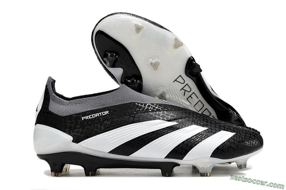 Adidas Predator Accuracy+ Laceless FG Low-Tops Soccer Cleats - Black/White/Grey 0