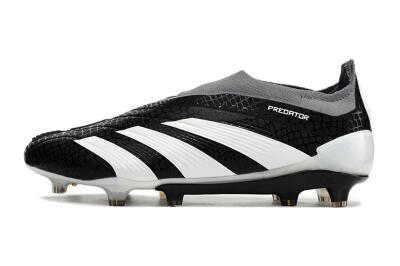 Adidas Predator Accuracy+ Laceless FG Low-Tops Soccer Cleats - Black/White/Grey