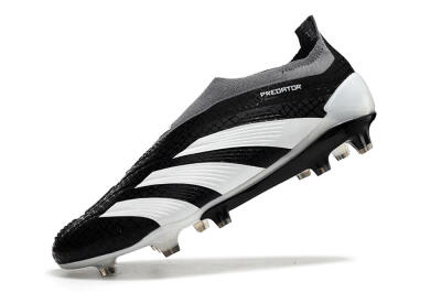 Adidas Predator Accuracy+ Laceless FG Low-Tops Soccer Cleats - Black/White/Grey