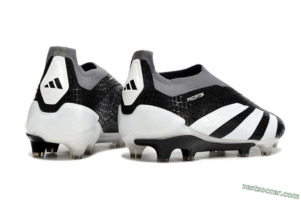 Adidas Predator Accuracy+ Laceless FG Low-Tops Soccer Cleats - Black/White/Grey 6