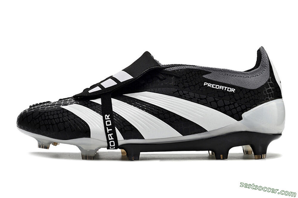 Adidas Predator Elite Foldover Tongue FG Low-Tops Soccer Cleats - Black/White/Grey 2