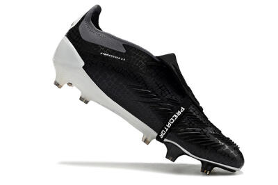 Adidas Predator Elite Foldover Tongue FG Low-Tops Soccer Cleats - Black/White/Grey