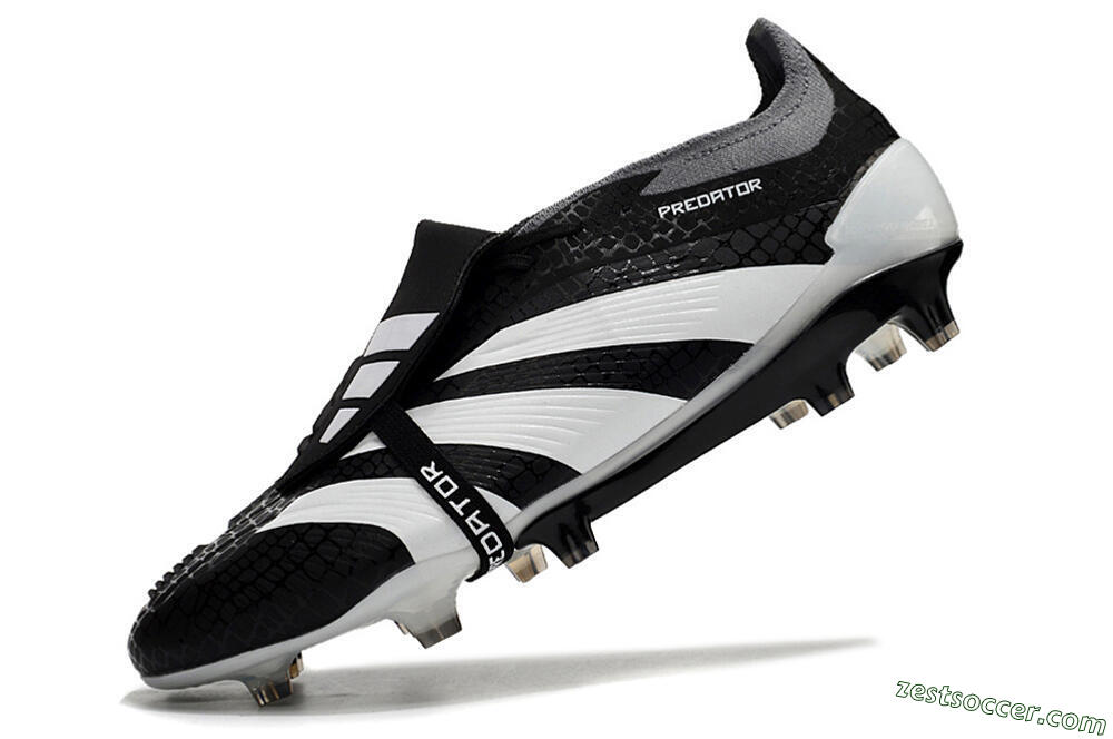 Adidas Predator Elite Foldover Tongue FG Low-Tops Soccer Cleats - Black/White/Grey 5