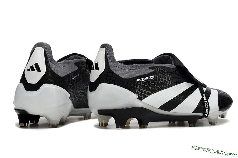 Adidas Predator Elite Foldover Tongue FG Low-Tops Soccer Cleats - Black/White/Grey 6