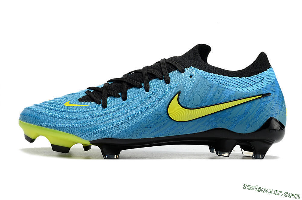 Nike Phantom Luna Elite NU FG Low-Tops Soccer Cleats - Blue/Black/Yellow 2