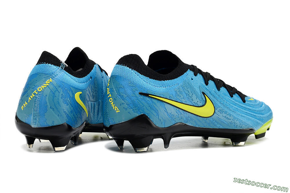 Nike Phantom Luna Elite NU FG Low-Tops Soccer Cleats - Blue/Black/Yellow 6