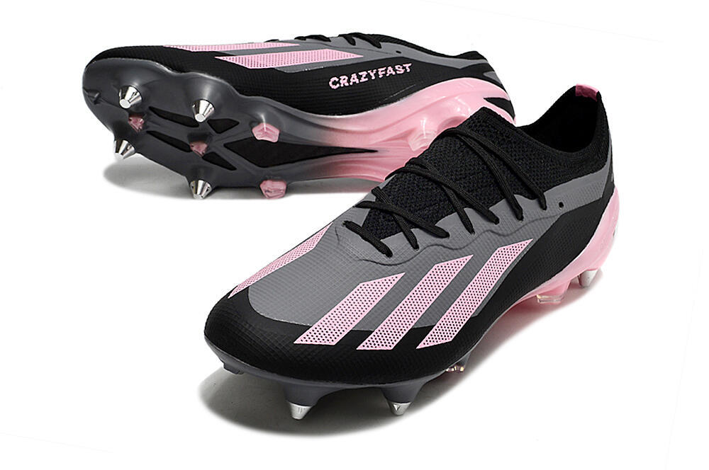 Adidas X Crazyfast.1 SG Low-Tops Soccer Cleats - Black/Pink/Grey 3