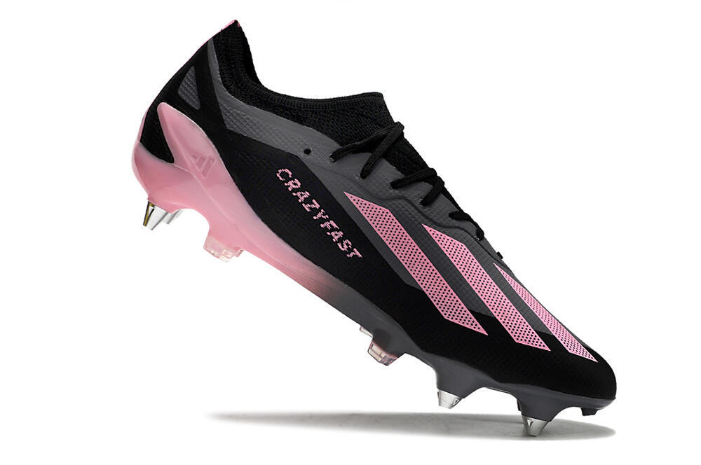 Adidas X Crazyfast.1 SG Low-Tops Soccer Cleats - Black/Pink/Grey 4