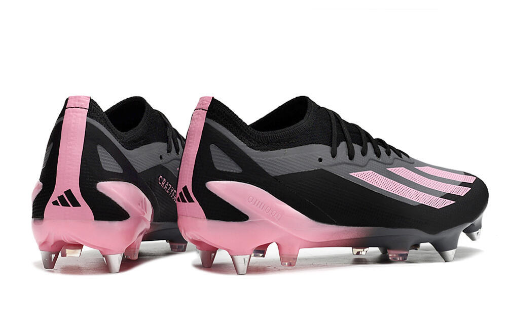 Adidas X Crazyfast.1 SG Low-Tops Soccer Cleats - Black/Pink/Grey 6