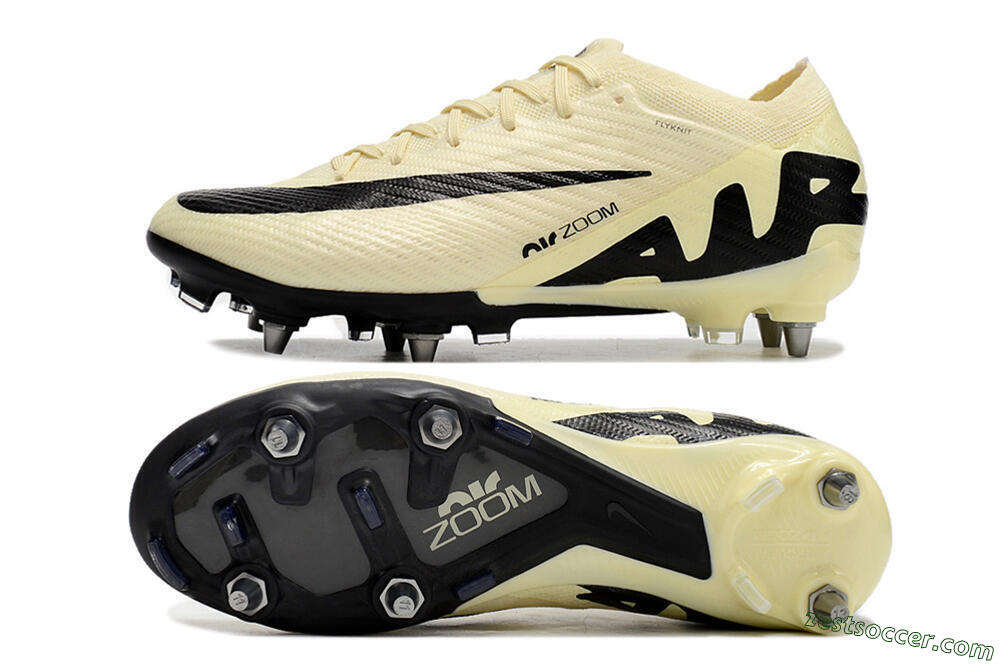Nike Air Zoom Mercurial Vapor 15 Elite SG Low-Tops Soccer Cleats - Beige/Black 1