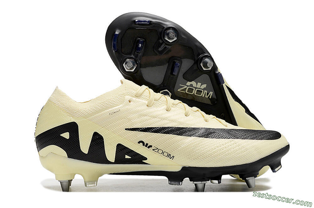 Nike Air Zoom Mercurial Vapor 15 Elite SG Low-Tops Soccer Cleats - Beige/Black 0