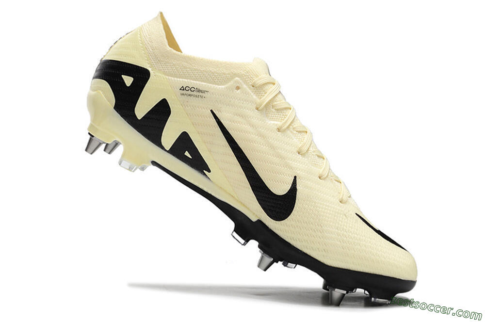 Nike Air Zoom Mercurial Vapor 15 Elite SG Low-Tops Soccer Cleats - Beige/Black 4