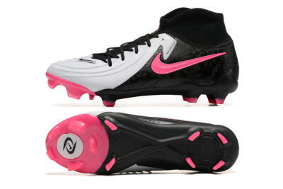 Nike Phantom Luna Elite FG High-Tops Soccer Cleats - White/Black/Pink