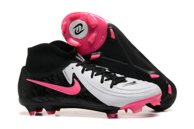 Nike Phantom Luna Elite FG High-Tops Soccer Cleats - White/Black/Pink