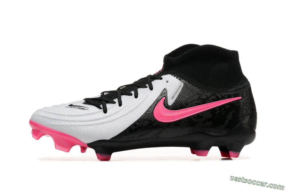 Nike Phantom Luna Elite FG High-Tops Soccer Cleats - White/Black/Pink 2