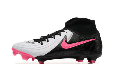 Nike Phantom Luna Elite FG High-Tops Soccer Cleats - White/Black/Pink