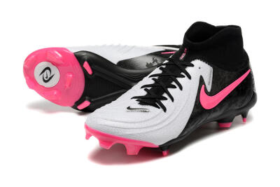 Nike Phantom Luna Elite FG High-Tops Soccer Cleats - White/Black/Pink