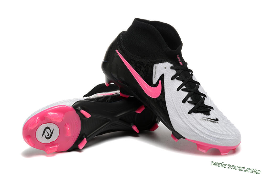 Nike Phantom Luna Elite FG High-Tops Soccer Cleats - White/Black/Pink 4