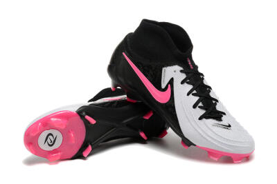 Nike Phantom Luna Elite FG High-Tops Soccer Cleats - White/Black/Pink