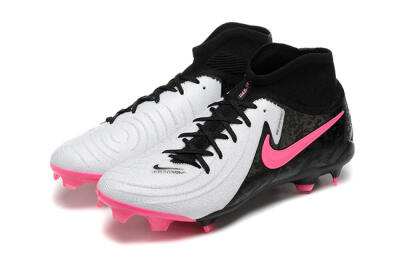 Nike Phantom Luna Elite FG High-Tops Soccer Cleats - White/Black/Pink