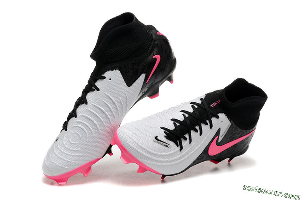 Nike Phantom Luna Elite FG High-Tops Soccer Cleats - White/Black/Pink 6
