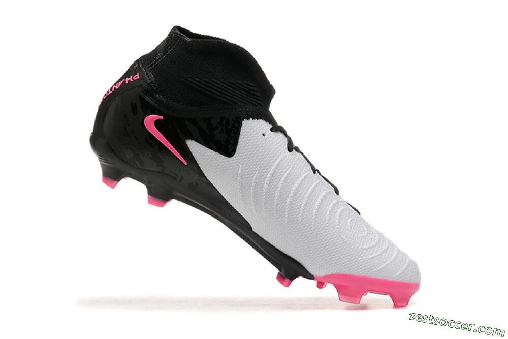 Nike Phantom Luna Elite FG High-Tops Soccer Cleats - White/Black/Pink 7