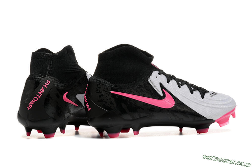Nike Phantom Luna Elite FG High-Tops Soccer Cleats - White/Black/Pink 9