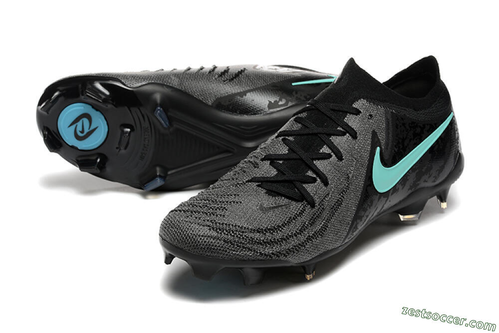 Nike Phantom Luna Elite FG Low-Tops Soccer Cleats - Grey/Black/Jade 3