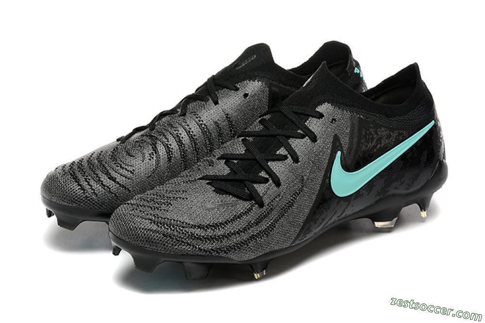 Nike Phantom Luna Elite FG Low-Tops Soccer Cleats - Grey/Black/Jade 5