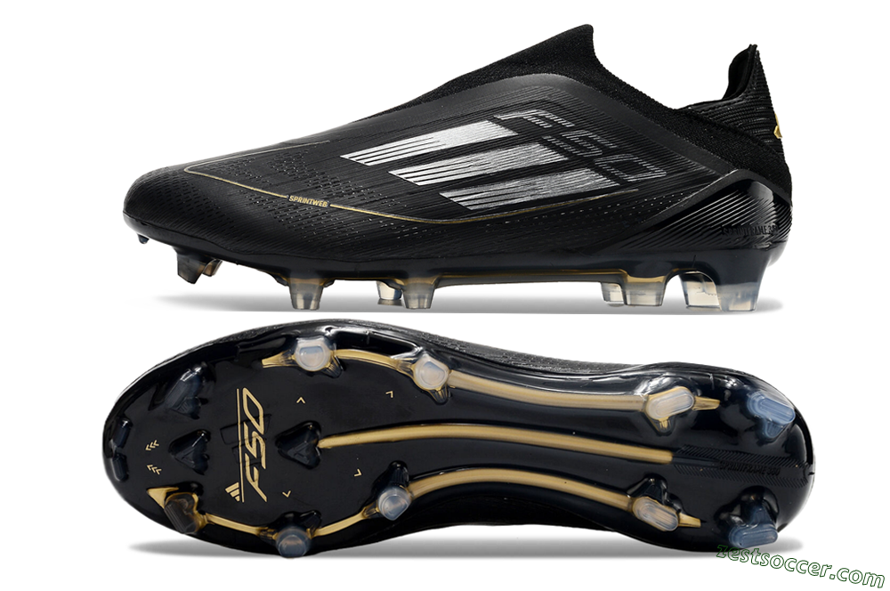 Adidas F50 Adizero FG Low-Tops Soccer Cleats - Black/Silver/Gold 1