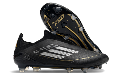 Adidas F50 Adizero FG Low-Tops Soccer Cleats - Black/Silver/Gold