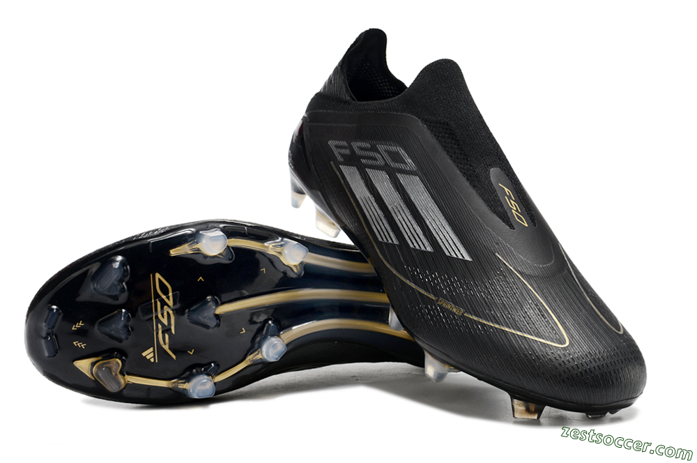 Adidas F50 Adizero FG Low-Tops Soccer Cleats - Black/Silver/Gold 3