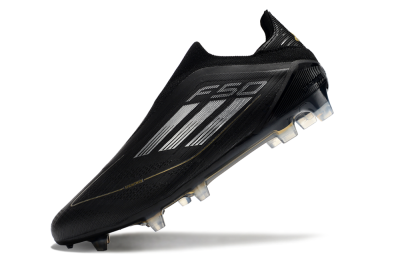 Adidas F50 Adizero FG Low-Tops Soccer Cleats - Black/Silver/Gold