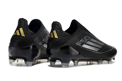 Adidas F50 Adizero FG Low-Tops Soccer Cleats - Black/Silver/Gold